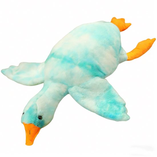 Kraftverdia Pluche Knuffel – 90 cm – Kawaii Grote Gans Lichaamskussen – Grappig Decoratief Bedkussen – Schattig Dierenkussen – Blauw