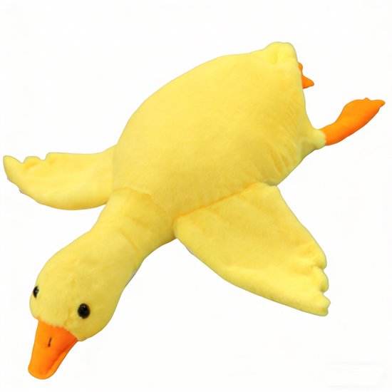 Kraftverdia Pluche Knuffel – 90 cm – Kawaii Grote Gans Lichaamskussen – Grappig Decoratief Bedkussen – Schattig Dierenkussen – Geel van Merkloos