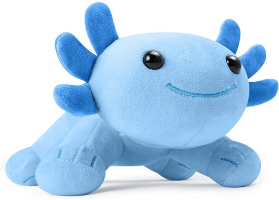 Kraftverdia Pluche Knuffel – Schattige Salamander Knuffelr – Perfect Cadeau – 27cm – Blauw