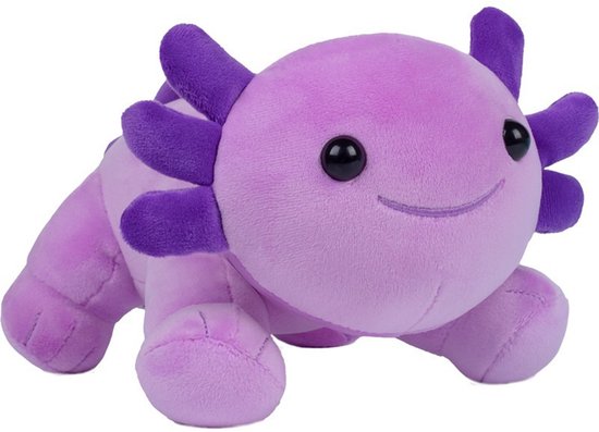 Kraftverdia Pluche Knuffel – Schattige Salamander Knuffelr – Perfect Cadeau – 27cm – Paars