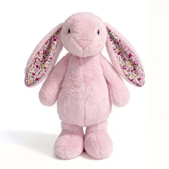 Kraftverdia Pluche Konijn Knuffel – 20 cm – Knuffel Met Bloemenoren Kawaii Design Zacht Knuffeldier – Roze – Geschikt voor Pasen & Feestdagen van Merkloos