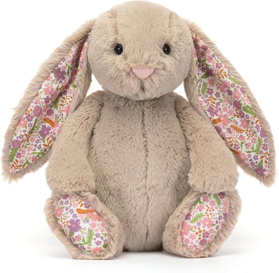 Kraftverdia Pluche Konijn Knuffel – 30 cm – Knuffel Met Bloemenoren Kawaii Design Zacht Knuffeldier – Bruin van Kraftverdia™