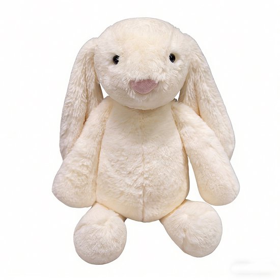 Kraftverdia Pluche Konijn Knuffel – 45 cm – Knuffel Kawaii Design Zacht Knuffeldier – Gebroken Wit van Merkloos