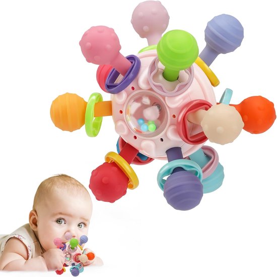 Kraftverdia - Speelgoed geschikt voor baby's van 0-6-12 maanden - Educatief speelgoed voor baby's - Sensorische schudba - Babybal - lgrijper - Activiteiten speelgoed - Bijtspeeltjes - Babybadspeelgoed van Merkloos