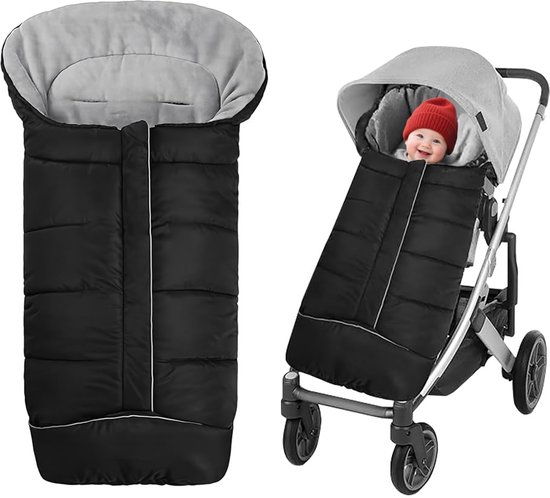 Kraftverdia - Voetenzak voor kinderwagen - Buggy - Baby voetenzak slaapzak - Baby voetenzak voor babyzitje - Winter voetenzak met rits - Wasbaar - Geschikt voor alle kinderwagens - Waterdicht en warm - Fleecevoering voor extra warmte van Merkloos
