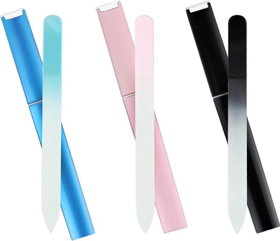 Kristalglas nagelvijlen met kleurverloop etui - 3 stuks professionele dubbelzijdige nagelvijl voor natuurlijke nagels - manicure gereedschap voor nagelverzorging van G.LAB.