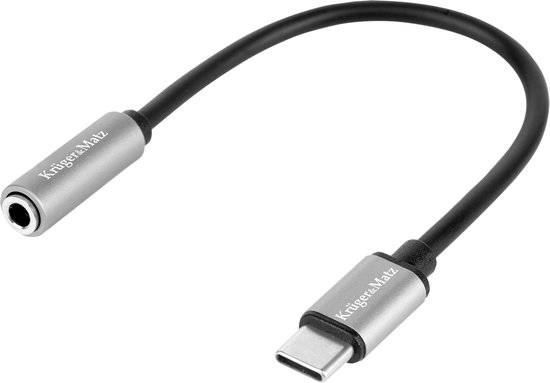Krüger&Matz M-Life Serie - USB-C naar Mini Jack Adapter - 17,5cm - Stereo