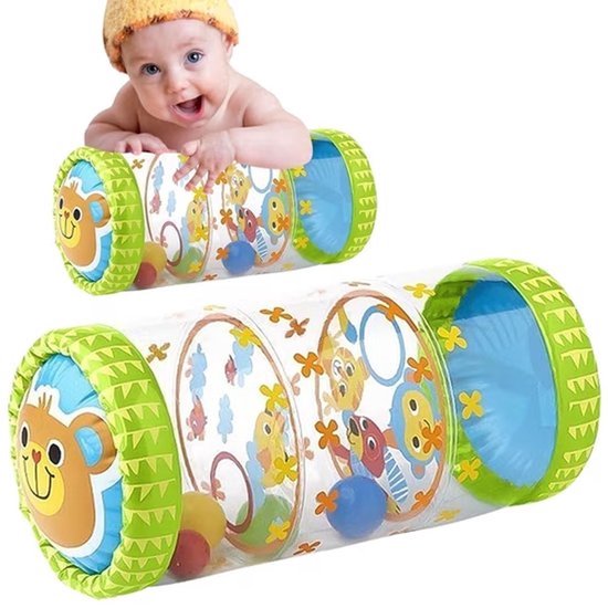 Kruip en Loop Speelgoed voor Baby's - Opblaasbaar Speelgoed met Wielen - Verjaardagscadeau voor Baby's en Peuters van 6, 7, 8, 9, 10, 11 Maanden tot 1-2 Jaar