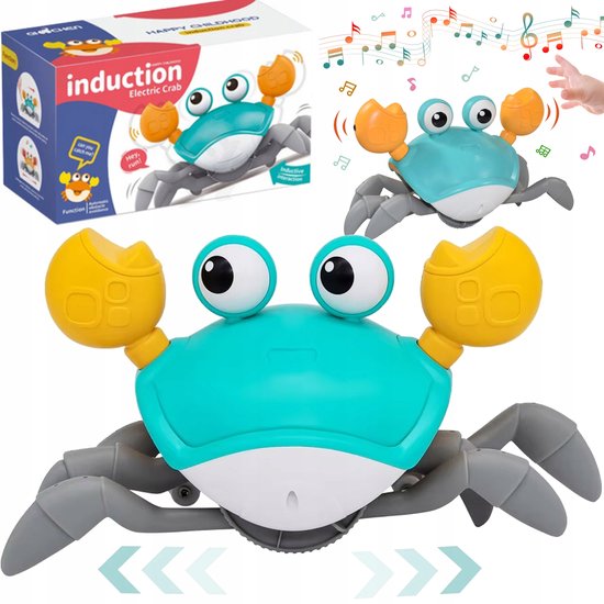 Kruipende en Dansende Krab – Muzikaal Interactief Speelgoed – Sensorisch Baby Speelgoed – Educatief & Oplaadbaar – Groen