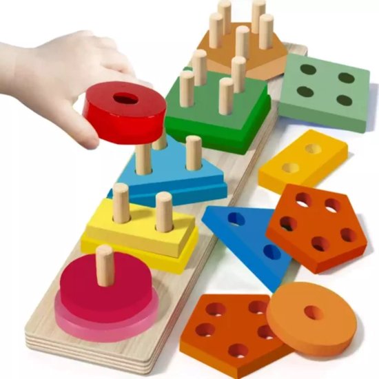 Kruzzel Houten Sorteer Puzzel - Spelenderwijs Leren voor Kinderen van Merkloos