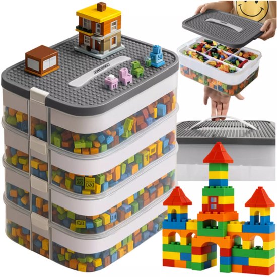 Kruzzel Stapelbox - Block box 4‑lagen – blokken eenvoudig opruimen - 35 liter van Kruzzel