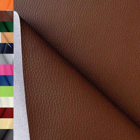 Kunstleer per meter - Imitatieleer stof - Meubels stofferen - Waterafstotend weerbestendig - 140 cm breed - Notenbruin