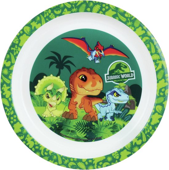 Kunststof ontbijtbordje plat Jurassic World dinosaurus 22 cm - Onbreekbare kinder bordjes van Dit Product