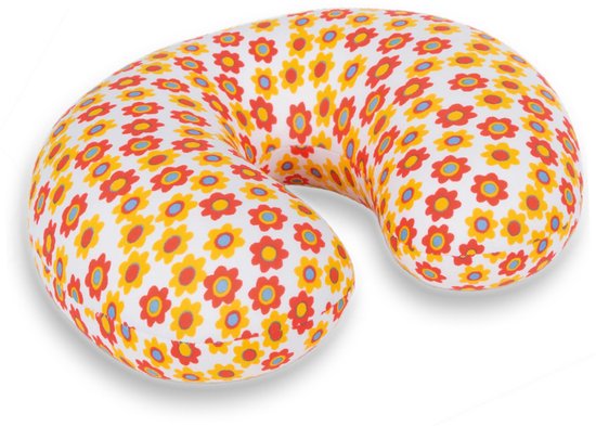 Kuschelmaxx kinder-nekkussen - Reiskussen vliegtuig - Blumen print - Stevig & zacht - Mooie print - Gevuld met microgranulaat - Vormvast & wasbaar - Ideaal voor op reis