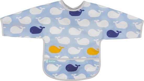 Kushies - Slabbetje -Waterdichte slab - met mouw - Walvis - 6 t/m 12 maanden van Kushies