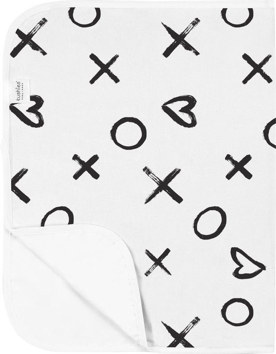 Kushies - Verschoonmatje - Changing pad - XO Black & White van Kushies