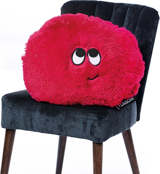 Kussen - Flauschn - Knuffelkussen - Groot - Buddyflauschn - Samba Rood - Ø 50cm - Wasbaar 40ºC van $