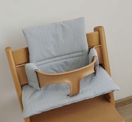 Kussen / stoelverkleiner - blauw Gestreept - geschikt voor de Stokke Tripp Trapp - afneembaar