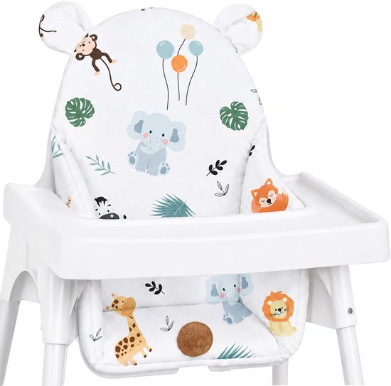 Kussen voor kinderstoel baby opvouwbaar zitverkleiner – zitkussen steun voor Ikea Antilop kinderstoel en babystoel – zitverkleiner waterafstotend wasbaar Safari
