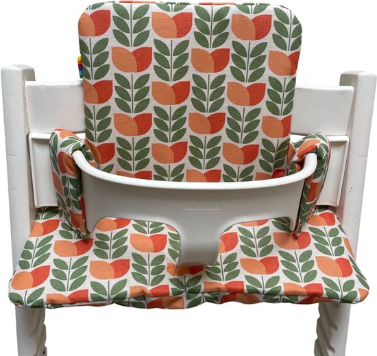 Kussenset voor de Tripp Trapp van Stokke - Retro tulp - comfortabel - eenvoudig schoon te vegen - duurzaam