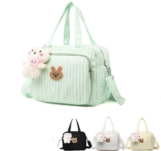 KZQ Luiertas tote mommy bag crossbody schoudertas multifunctionele verzorgingstas voor baby's waterdicht met geïsoleerde zakken reistas kraamcadeau groen klein