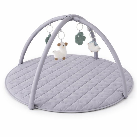 Laavir Baby Speelkleed met Boog - Ronde Babygym Grijs - Zacht en Comfortabel speelmat - Voor Pasgeboren Baby’s van Merkloos