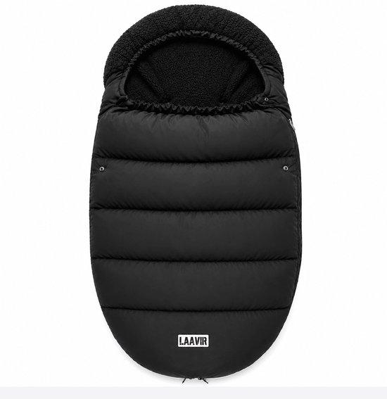 Laavir® Voetenzak Buggy Kinderwagen - Universele Voetenzak Baby - Warm en Winddicht - Zacht en Comfortabel - Geschikt voor 3 en 5 puntsgordel - Zwart
