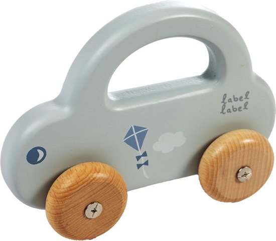 Label Label Blauw Houten Speelgoed Auto LLWT-25019 van Label Label