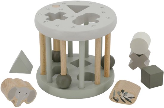 Label Label Olijfgroen Houten Rollende Vormenstoof van Merkloos