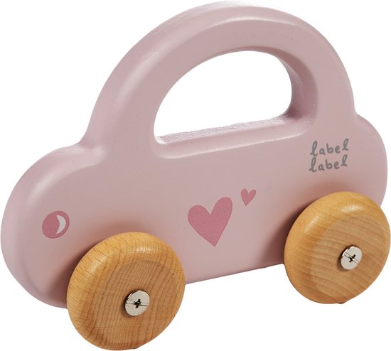 Label Label Roze Houten Speelgoed Auto LLWT-25002 van Label Label