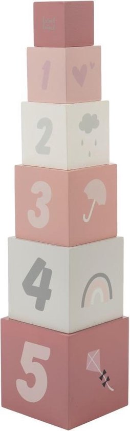 Label Label Roze Houten Stapelblokken LLWT-25309 van Label Label