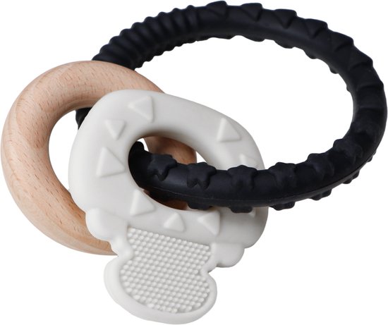 Label Label Sleutels Zwart/Wit Silicone Bijtring LLST-15171 van Label Label