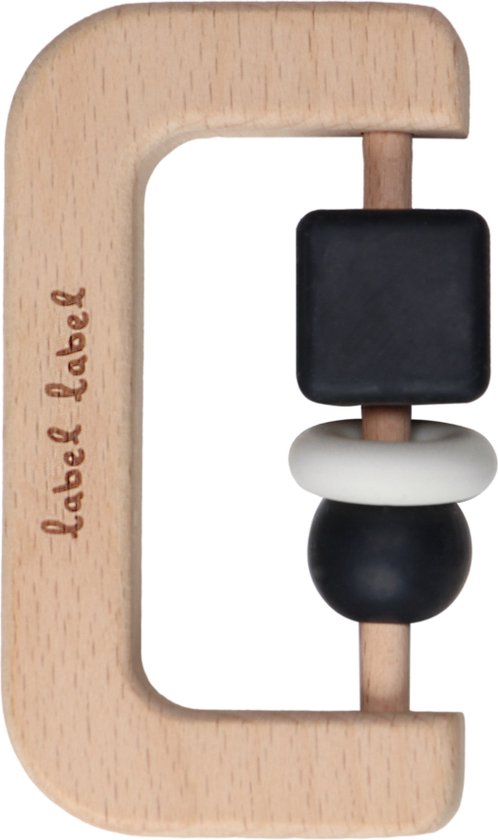 Label Label Zwart/Wit Hout & Silicone Bijtring LLST-15140 van Label Label