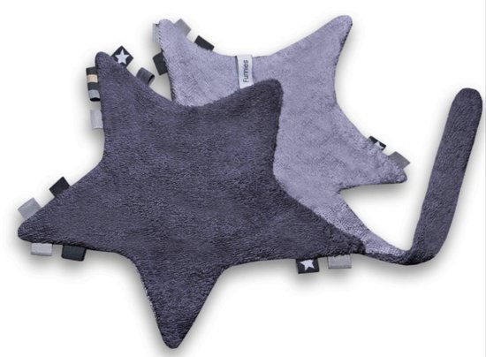 Labeldoekje voor speen Ster, Grijs van Merkloos