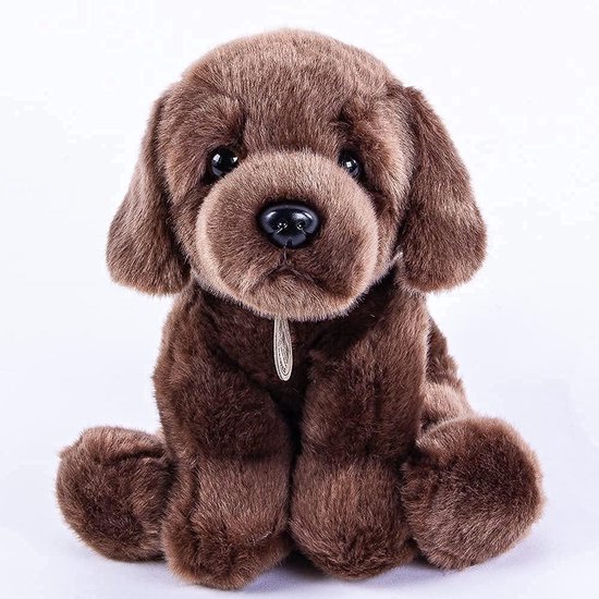 Labrador Knuffeldier - Pluche Hond - Knuffelen - Machinewasbaar - 30 cm - Bruin