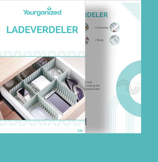 Lade organizer - Lade verdeler - Ladeverdeler - Set van 12 - Voor Kleding/Keuken/Badkamer/Kledingkast - Wit van Lifa Living