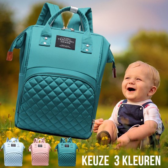 LaGloss® Luxe Luiertas Verzorgingstas SMARAGD GROEN - Mama bag - Baby Rug Tas - Rugzak Luier tas - Baby Verzorging - Smaragd-Groen van LaGloss®