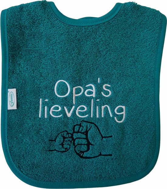 Lake green kleurige slab met "Opa's lieveling" - babyshower, zwanger, cadeautje, kraamcadeau, grappig, geschenk, baby, tekst, groen van Origineel.