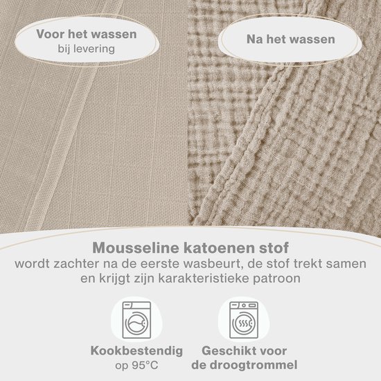 Laleni Hydrofiele Doeken - 100% Katoen - Mousseline - 70x70cm - Beige - Set van 30 van Laleni