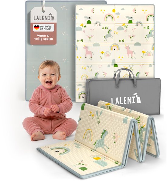 Laleni Speelmat Sindal - Waterdicht Speelkleed Baby - Met Tas - 120 x 150 x 1 cm - Regenboogprint van Laleni