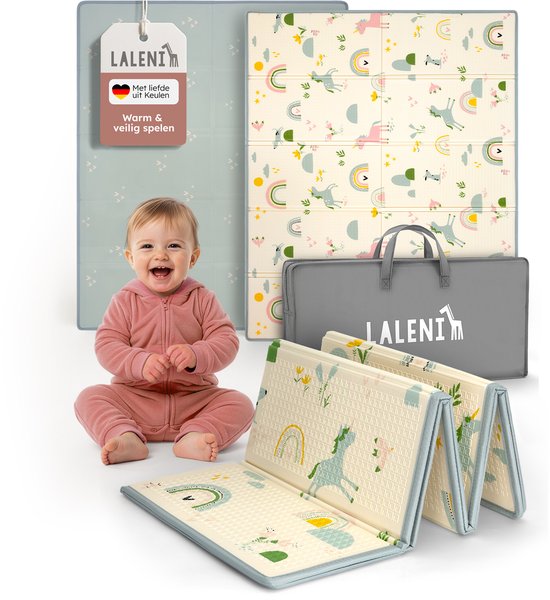 Laleni Speelmat Sindal - Waterdicht Speelkleed Baby - Met Tas - 150 x 180 x 1 cm - Regenboogprint