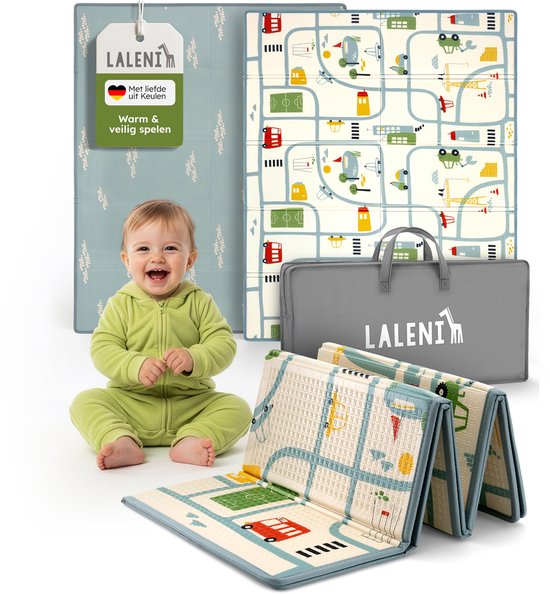 Laleni Speelmat Sindal - Waterdicht Speelkleed Baby - Met Tas - 150 x 180 x 1 cm - Stadsprint van Laleni