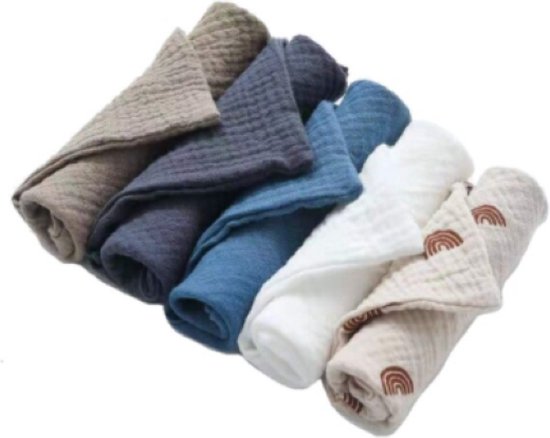 Lalieloe Spuugdoekjes - Monddoekjes - 5 stuks - 23 x 23 cm - Met lusje om op te hangen van Lalieloe