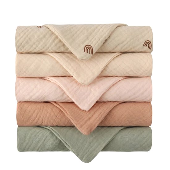 Lalieloe Spuugdoekjes Pastel - Monddoekjes - Hydrofiele doekjes - 5 stuks