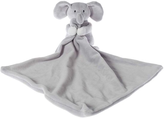 Lamb Knuffeldeken voor baby's, veiligheidsdeken, grijze olifant, babykamer, karakter, deken, luxe knuffelaar, pluche liefde voor pasgeboren babypop, deken (grijze olifant, 30,5 cm)