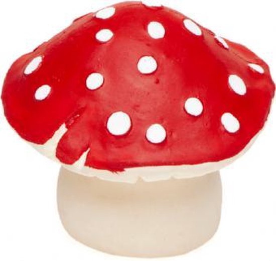 Lanco rubberen bijtspeeltje - Paddenstoel - rood van Lanco