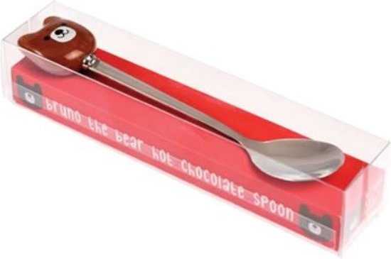 lange lepel Beer chocolademelklepel 304 RVS chocolademelk kinderlepel theelepel mok van Merkloos