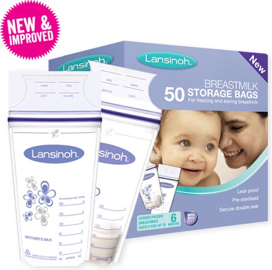 Lansinoh 100 Stuks Moedermelk  Bewaarzakjes voor borstvoeding van Lansinoh