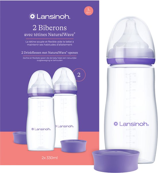 Lansinoh Fles met NaturalWave® Speen - 2 Stuks - 330 ml van Lansinoh