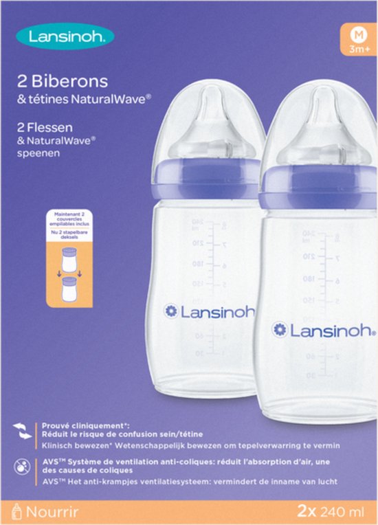 Lansinoh mOmma Zuigflessen met speen 2 x 240 ml van Lansinoh